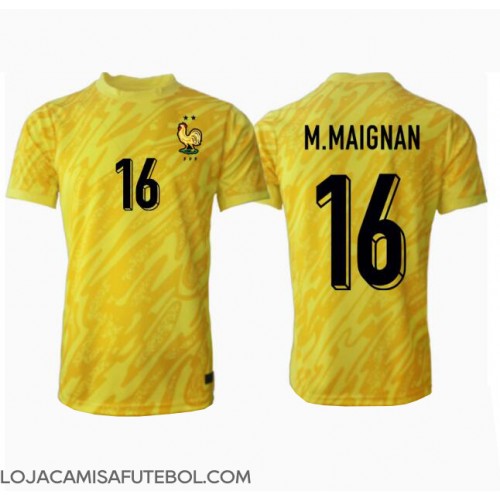 Camisa de Futebol França Mike Maignan #16 Goleiro Equipamento Principal Europeu 2024 Manga Curta